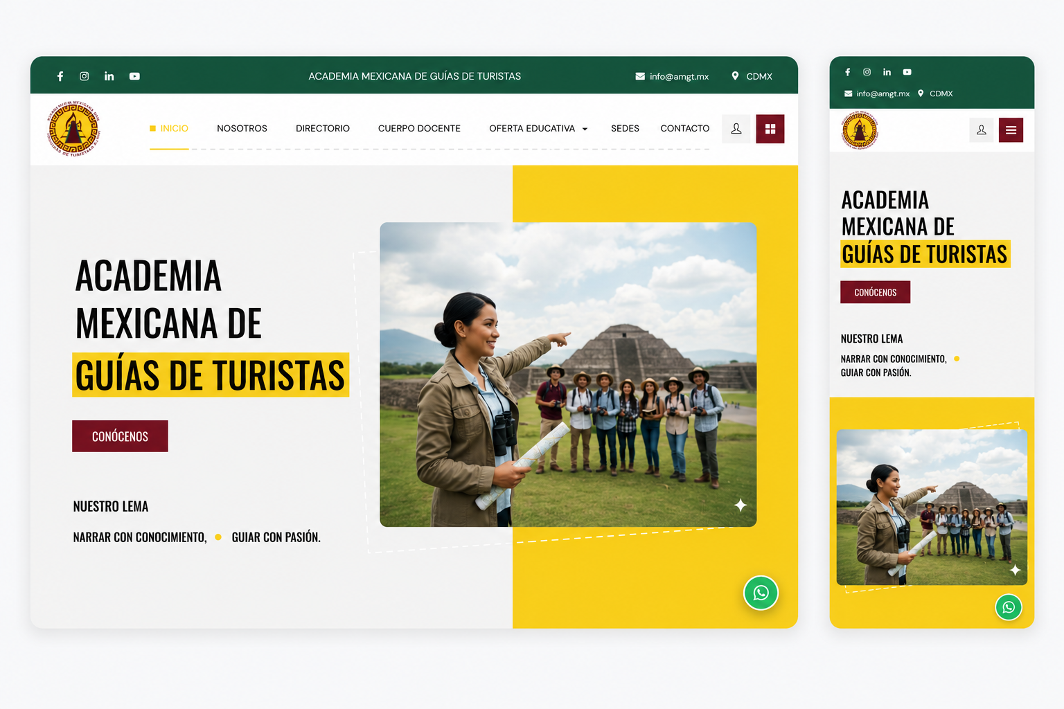 Vista de la plataforma académica AMGT