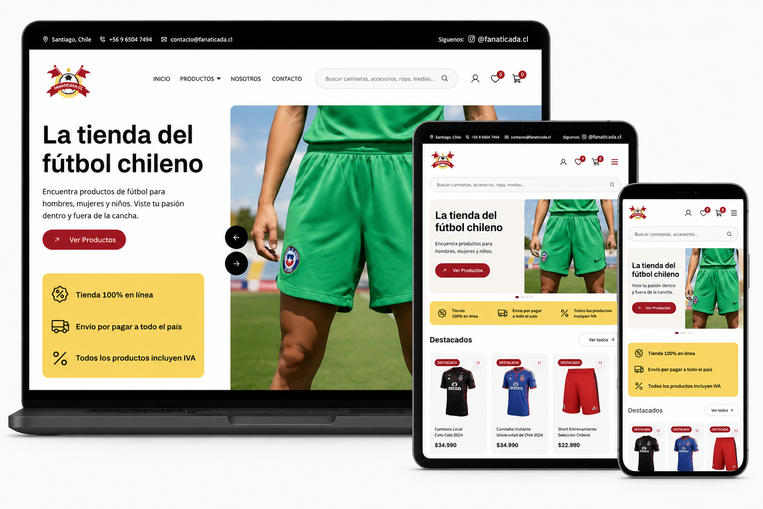 Vista de la plataforma e-commerce Fanaticada