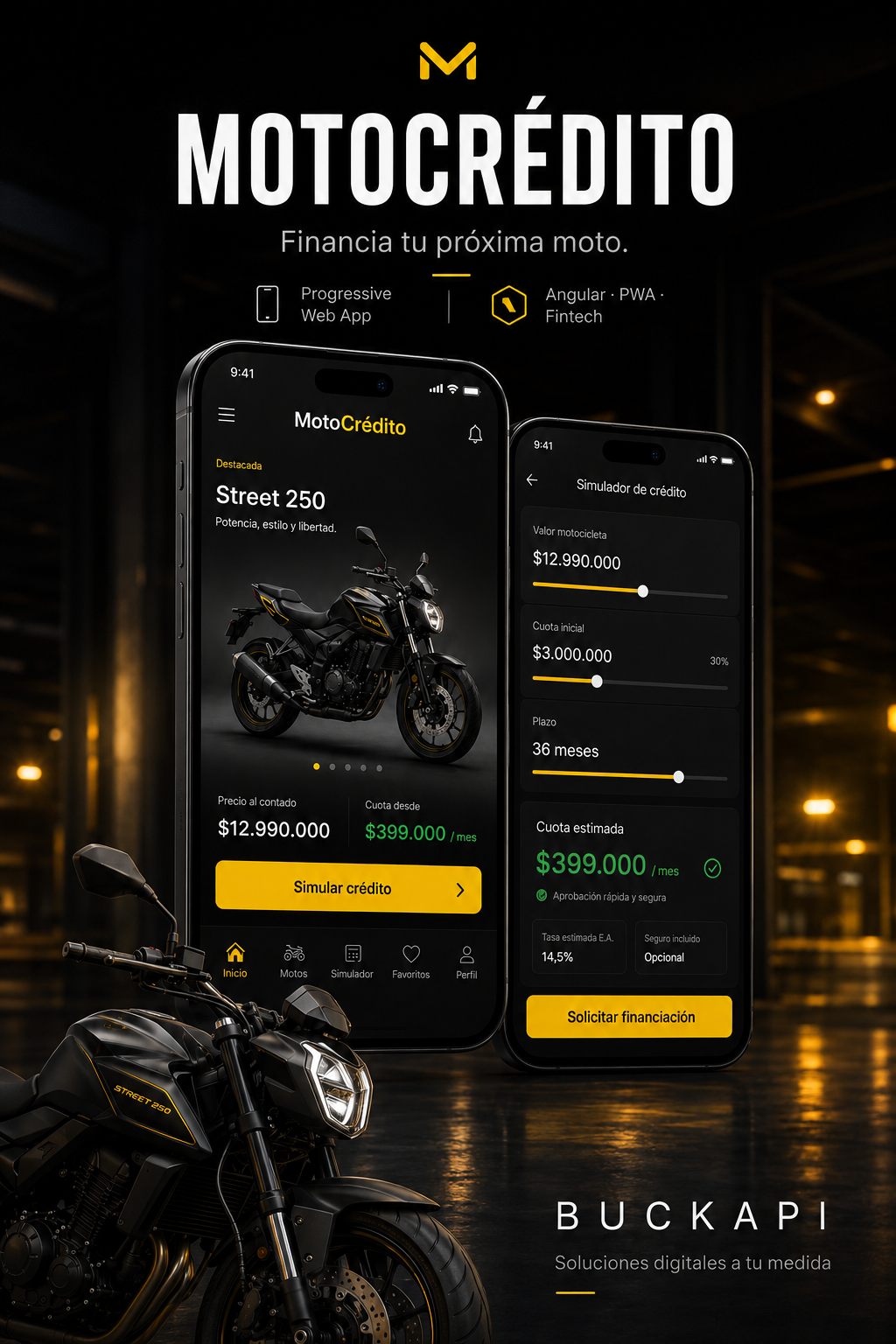 Plataforma digital MotoCrédito para descubrir motocicletas y financiación