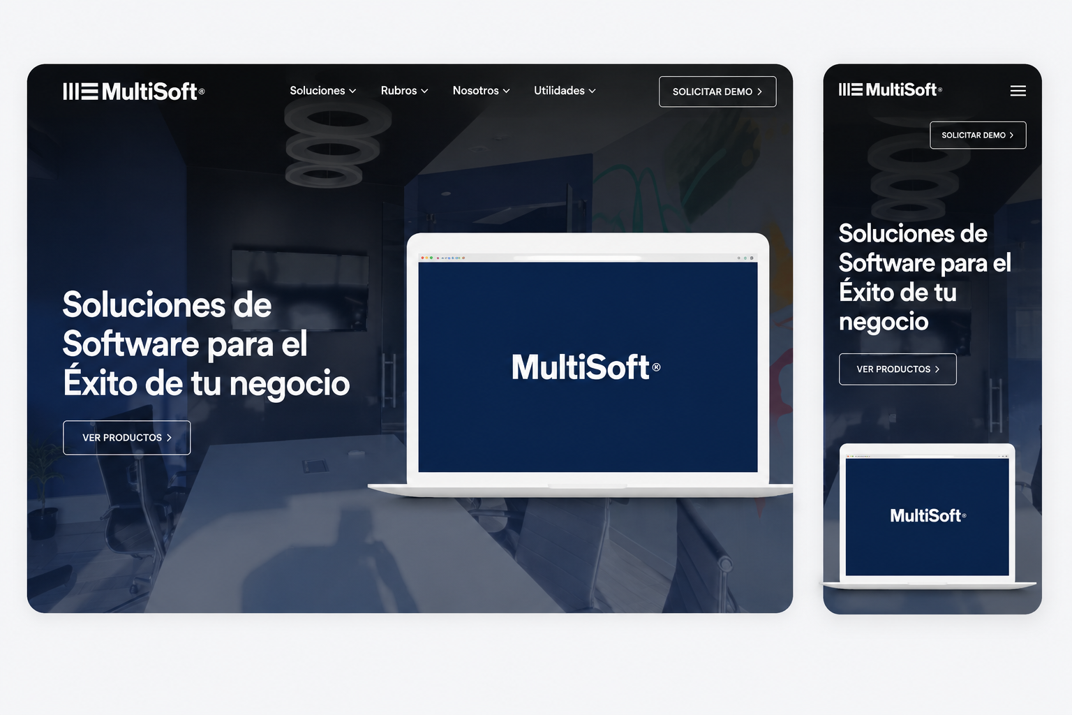 Vista del sitio web Multisoft